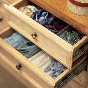 Lucite drawer dividers