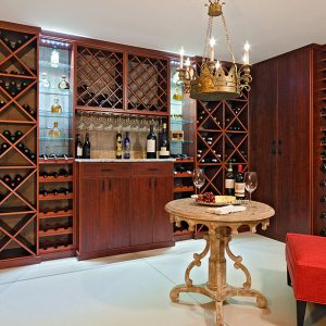 Wine storage and home tasting room.
