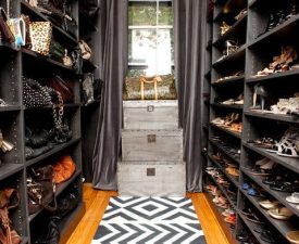 shoe closet with shelving