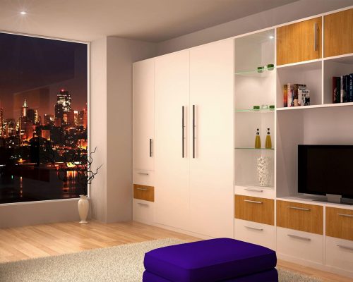 This wall bed is enc...