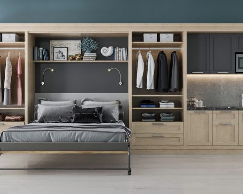 Open wall bed shows ...